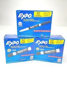 EXPO Low Odor Dry Erase Markers, Fine/Chisel Tip, Assorted/Black 36 Ct