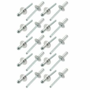 20 Pcs 6.4mm x 16mm x 16mm Aluminum Open End Large Flange Blind Rivets