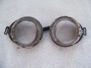 Vintage SAFETY GLASSES Safety Goggle round lens vented Indian motorcycle Harley
