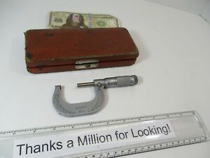Brown &amp; Sharpe # 20-1 Micrometer 1&#034; - 2&#034; x .0001&#034;, Slant Line Read, Checks On VG