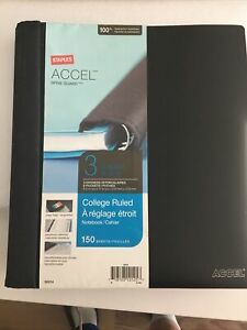 Staples Accel Spine Guard College Ruled 1 Subject 150 Sheet Notebook