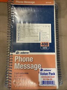 Adams ~ Carbonless Receipt Book ~ 5.5&#034; x 11&#034; ~ 2-Part, 400 Sets