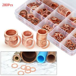 280pcs Copper Rings Oil seal ring gasket  Sealing Ring Assortment Set boxeN SF
