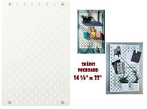 IKEA SKADIS White Pegboard 14  x 22&#034; Wall Organizer Tool Storage SKDIS New