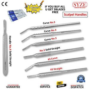 Scalpels Handle No 3,4 Sterile Surgical Blades Arts Cutting Tools CE SET OF 7