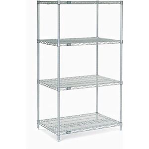 Nexel 21&#034; X 42&#034; X 63&#034;, 4 Tier, NSF Listed Adjustable Wire Shelving, Unit Commerc