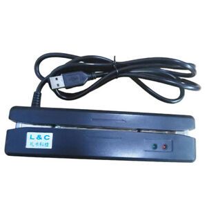 LC-402U 2 Track USB Magnetic Stripe Swipe Credit/Debit POS Card Reader Black