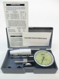 Wagner Force Dial FDK 10 Push Pull Force Gauge With Case Manual &amp; Accessories