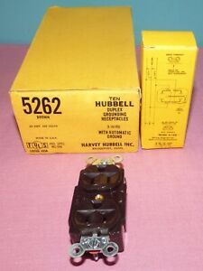 Hubbell Brown Duplex Receptacle HBL 5262 15 amp 125Volts NEMA 5-15R Box of 10