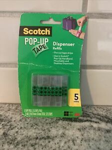 Scotch 3M Pop Up Tape Dispenser Refills - 5 Pads / 375 Pre-cut Strips