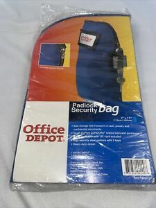 Office Depot Padlock Security Bag with Pad Lock 1  7x11 Zipper