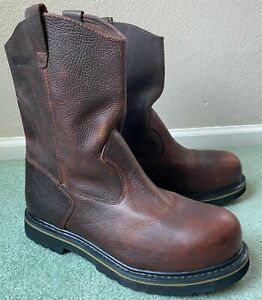 Wolverine Brown Steel Toe Oil Resistant Sole Leather Mens Boots Sz 13W PRISTINE