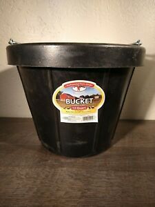 Little Giant 12 Quart Flexible All-Purpose Rubber Bucket Pail with Steel Handle