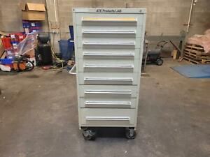 Stanley Vidmar 9 Drawer Industrial Tool Cabinet, 30x28x59