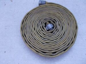 Yellow 50&#039; Canvas 1.5&#034; Fire Hose + Couplings * Tug-o-War * Boat Bumper * Shooter