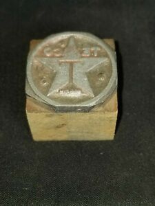 TEXACO GASOLINE GAS wood  metal print printing block