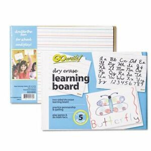 Pacon Dry Erase Learning Whiteboards, 8 1/4&#034; x 11&#034;, 5 Boards (PACLB8511)