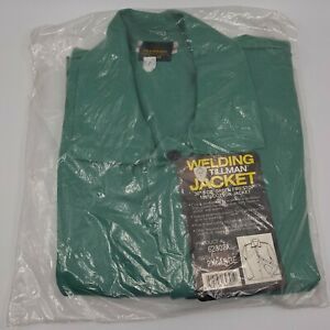 Tillman Welding Jacket 62302X Size XXL 2XL 30” 9 Oz. Green Firestop Safety