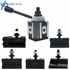 AXA 250-100 Piston Type Tool Post, Tool Holder Set for Lathe 6 - 12&#034;  6PC