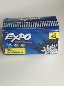 EXPO Low Odor Dry Erase Markers Ultra Fine Tip - Value  Pack Black 36 Count