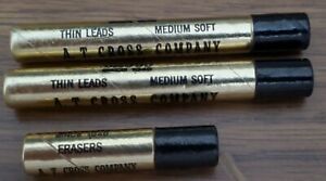 Vintage New CROSS Accessories:Thin Leads (2), Erasers (1), Ballpoint Refills (2)