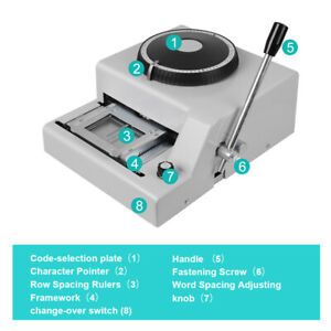 72-Character Manual Stamping Machine PVC/ID/Credit Card Embosser Code Printer