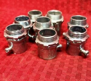 CONDUIT COUPLING WITH SET SCREW, 3/4&#034;, LENGTH 1-7/16&#034;, STEEL, *LOT OF 8*