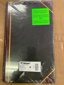 National® Texhide Eye-Ease® Record Book, Black/Burgundy, 300  Pages-14.25 X 8.75