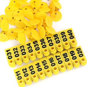 100 Pack Number Plastic Tags Livestock Animal Ear Tag Pigs Cattle Sheep Yellow