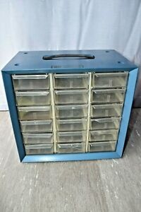 Vintage 15 Drawer Metal Akro Mills Small Parts Storage Organizer Cabinet Bin