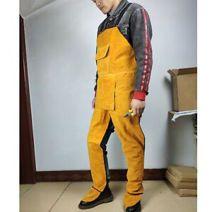 Welding Clothing Welding Apron Split Leg Tool Heat &amp; Flame Protaction Yellow