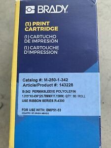 BRADY M-250-1-342 PRINT CARTRIDGE B-342 Permasleeve Polyolefin ~ Free Shipping