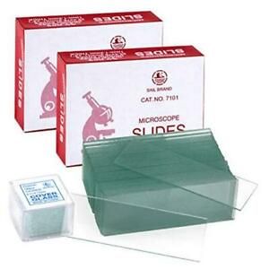 100PCS Clear Transparent Blank Microscope Slides and 100PCS Square Coverslips