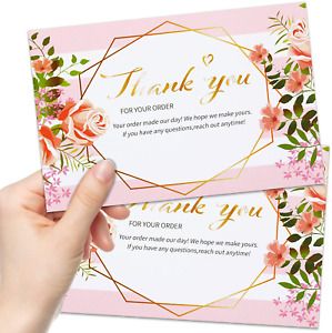 100 Pieces Large 4 x 6 Inch Thank You Cards Thank You For Your Order Cards Faux