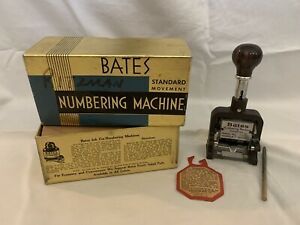 Vintage Bates Standard Movement Numbering Machine Consecutive Repeat Movement
