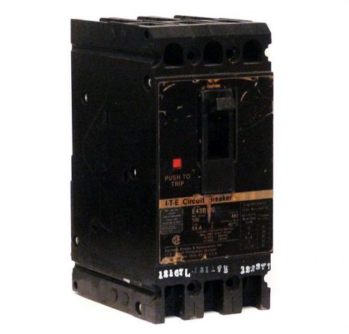 Lot of 3 siemens e43b100 100a 3-pole 480v circuit breaker for sale