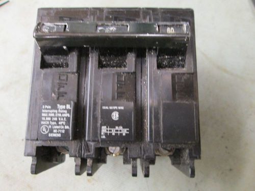 Siemens 60 amp 3 pole circuit breaker b360  (used) for sale