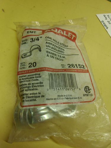 Adalet emt 3/4&#034; one hole strap 26152 qty 20 #3418a for sale