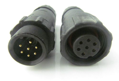 1set ip68 7 pin waterproof plug male and female connector socket for sale