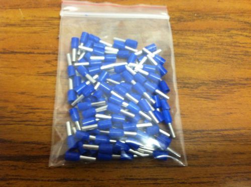 100Pcs 14 AWG Blue Wire Crimp Connector Insulated Ferrule Pin Cord End Terminal
