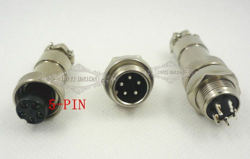 2PCS 12MM 5Pin Aviation Plug Male Female Panel Power Chassis Metal Connector