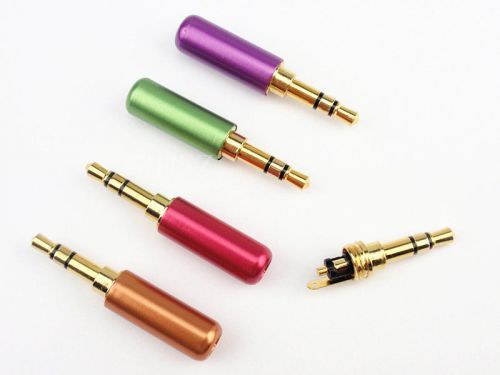 New 4 x 3.5mm 3 pole male repair earphones jack plug connector audio soldering for sale
