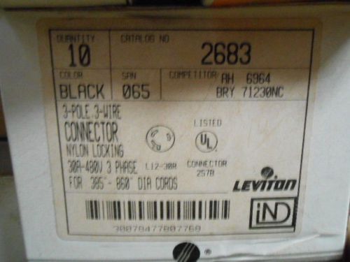 Leviton 2683 30 Amp, 480 Volt 3-Phase, NEMA L12-30R, 3P, 3W, Locking Connector