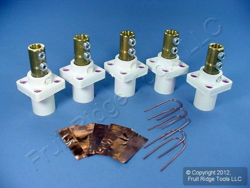 5 leviton white 16 series cam receptacle male panel outlets 400a 600v 16r21-w for sale