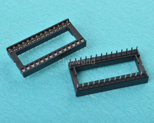 10pcs dip 28 pins wide ic socket adaptor solder type socket dip28 for sale