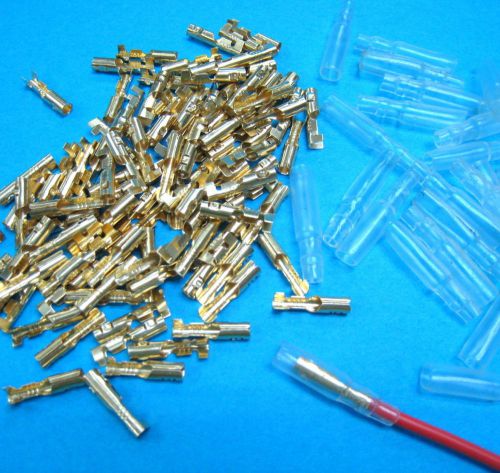 Female 4.0 mm gold bullet connector terminal + insulation cover #a3 x 100 pcs for sale