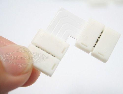 6pcs l style 4-pin 10mm smd 3528 5050 rgb led strip weldless connector for sale
