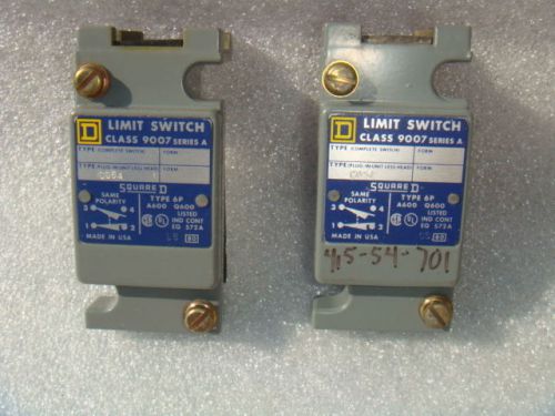 NEW LOT OF 2, SQUARE D 9007-CO54 LIMIT SWITCH BODY ONLY, NEW NO BOX