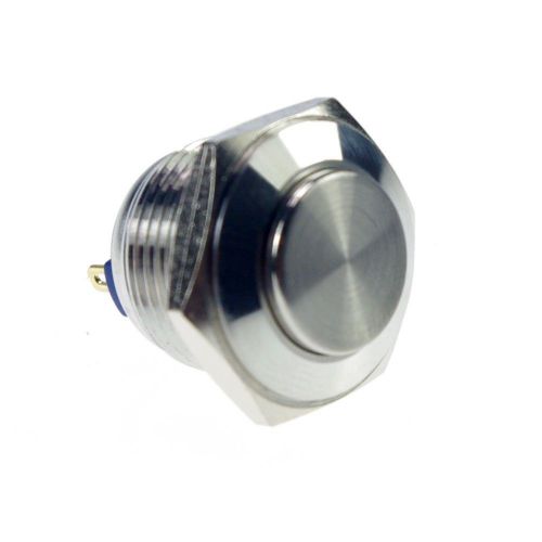 1PCS 16mm OD Stainless Steel Push Button Switch /High Round/Pin Terminals
