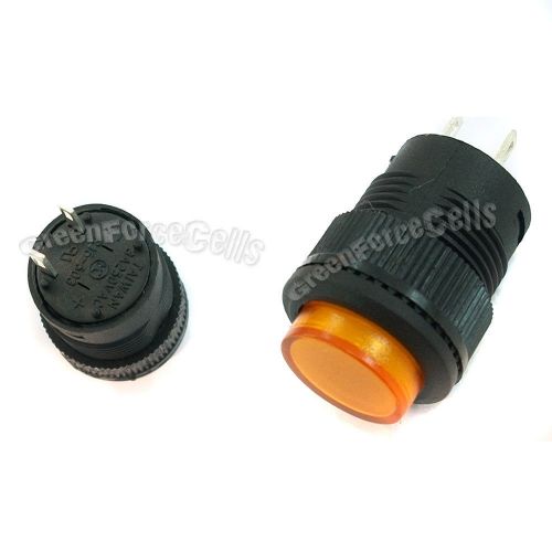 50 3A 250V AC SPST Momentary 2 Pin 16mm Push On Button Switch Orange 503B